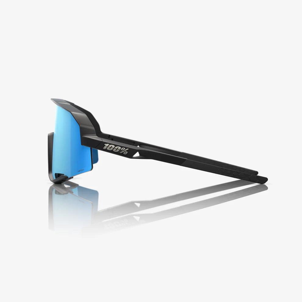 100 Percent Sunglasses - SLENDALE - Matte Black - HiPER Blue Multilayer Mirror Lens product image 2, provided for visual