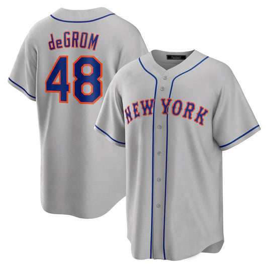 NY.Mets #48 Jacob Degrom Gray Road Game Player Baseball product image 1