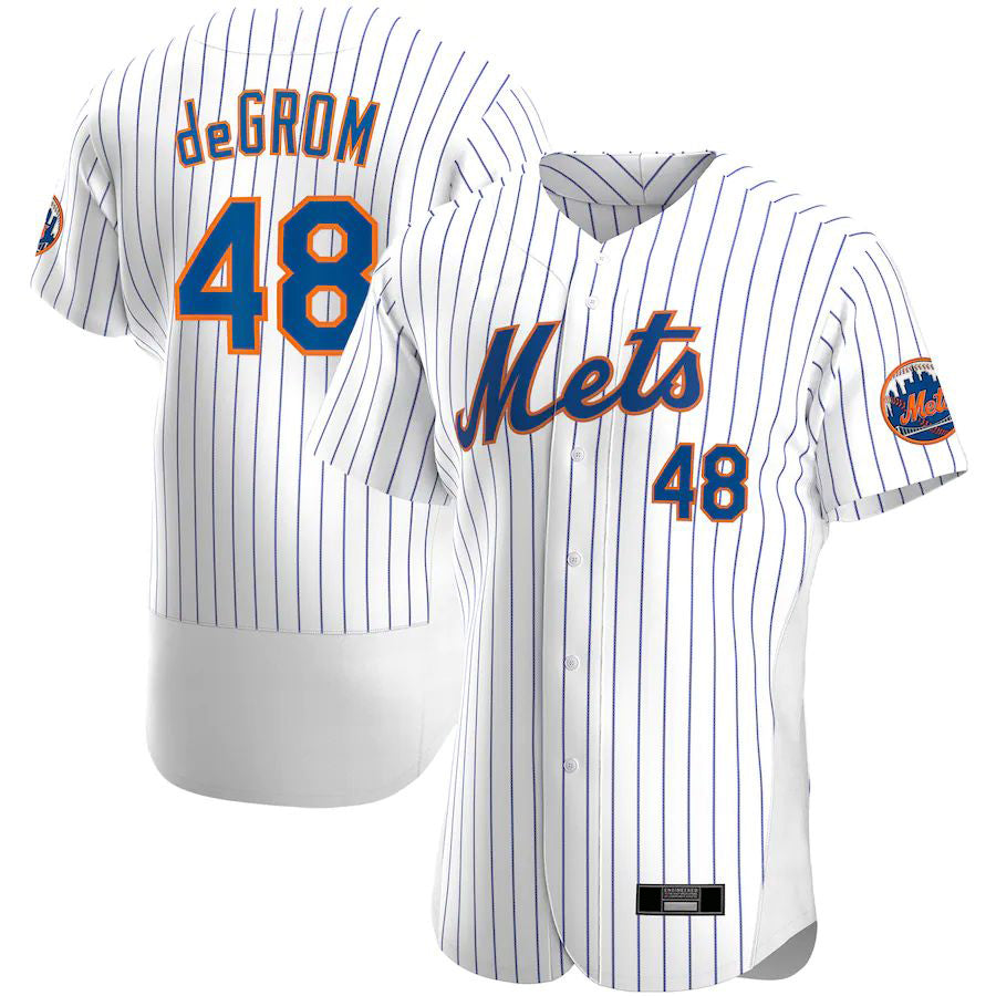 NY.Mets #48 Jacob Degrom White Game Player Baseball Jerseys product image 1