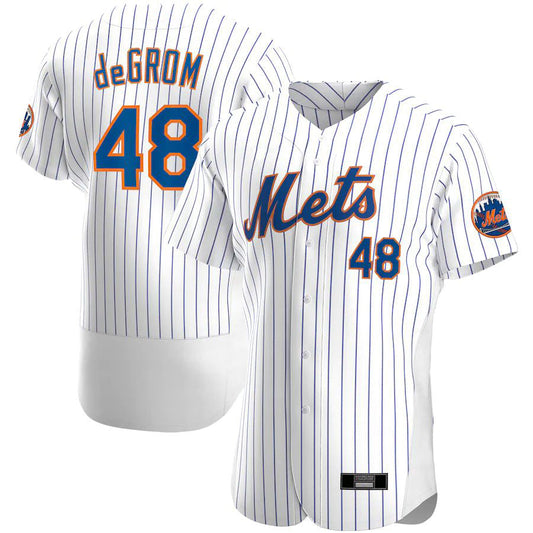 NY.Mets #48 Jacob Degrom White Game Player Baseball Jerseys product image 1