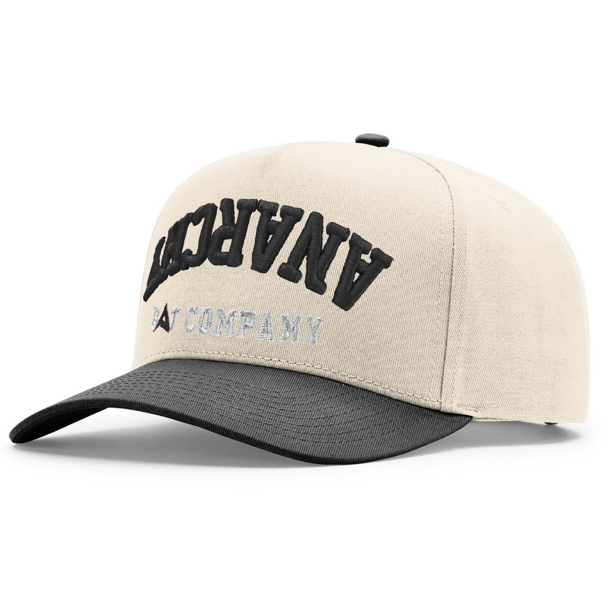 Anarchy Five Panel Snapback Hat - Khaki/Black product image 1, provided for visual reference and product detail review