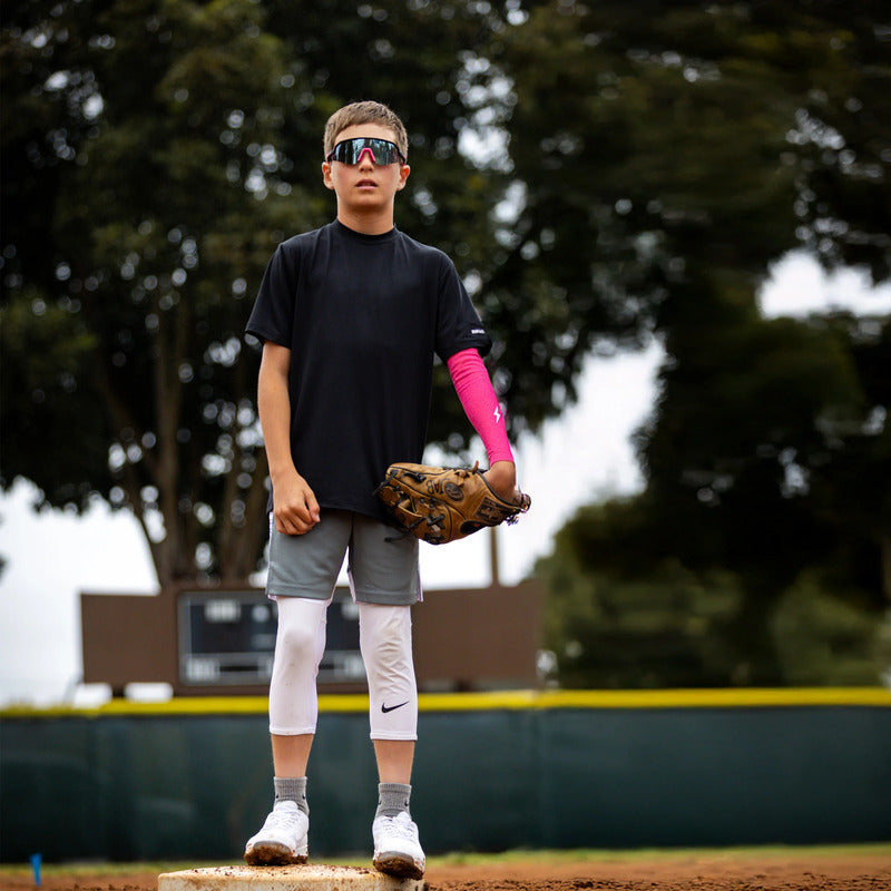 100 Percent Sunglasses - SLENDALE Youth - Matte Black/Pink - HiPER Blue Mirror product image 6, provided for visual
