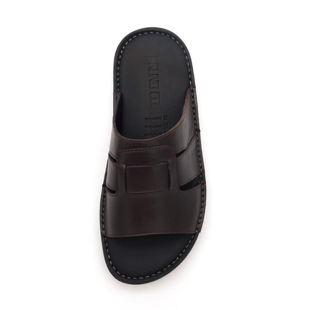 BRUNO CO. Connor Men's Leather Sandals - Coffee