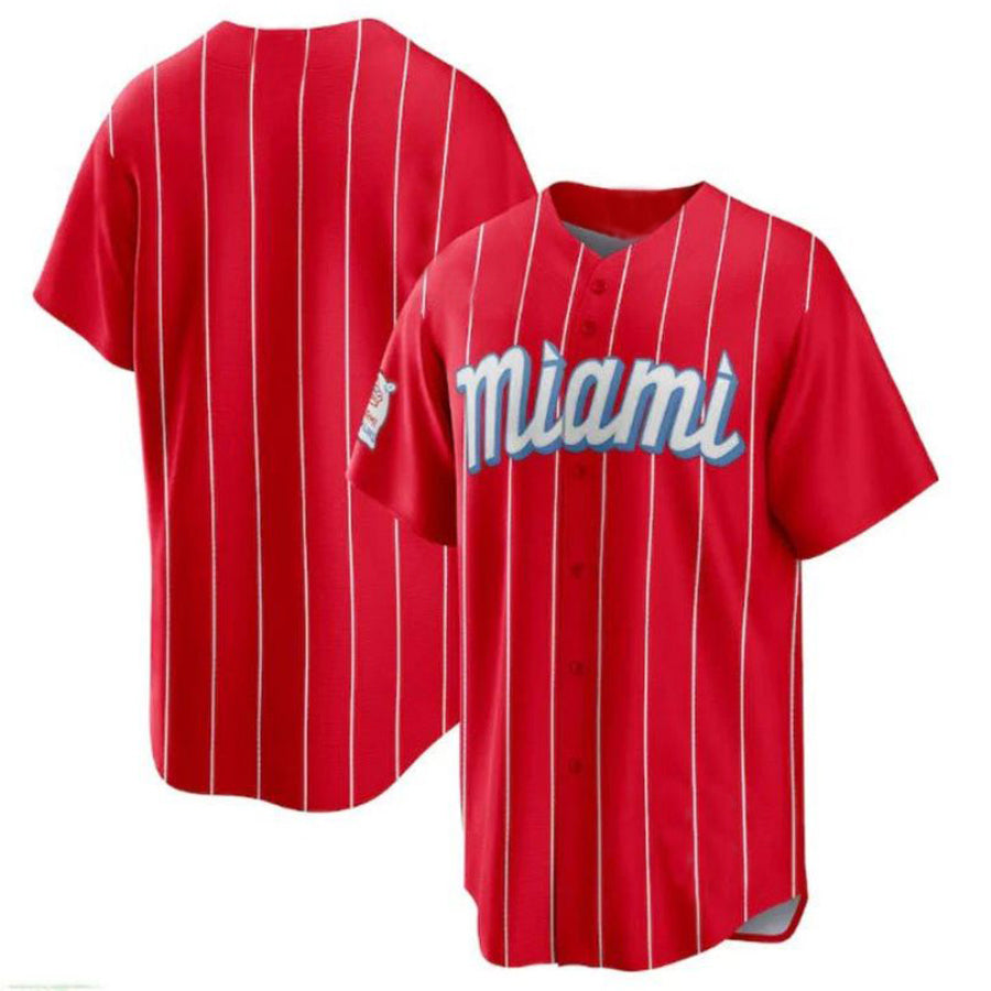 M.Marlins Blank Player Stitches Black Team Button-Down product image 1