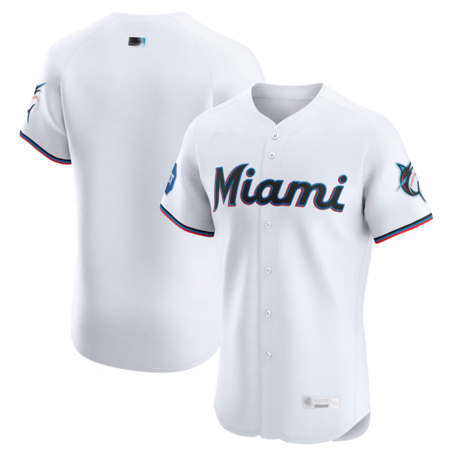 M.Marlins Blank Player White Home Limited Baseball Jerseys product image 1