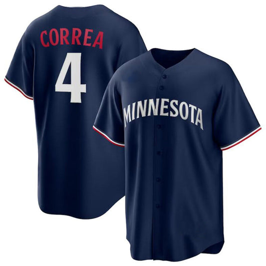 M.Twins #4 Carlos Correa Player Navy Replica Baseball product image 1