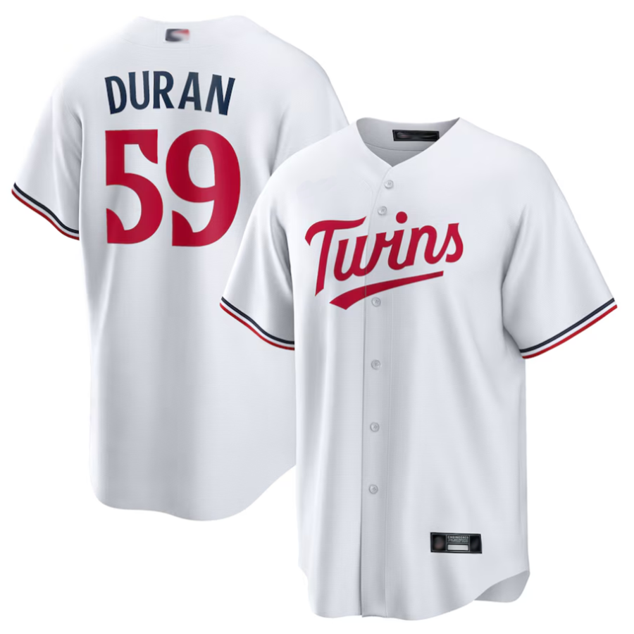 M.Twins #59 Jhoan Duran Player White Home Replica Baseball product image 1