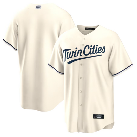 M.Twins Blank Player Cream Replica Team Baseball Jerseys product image 1