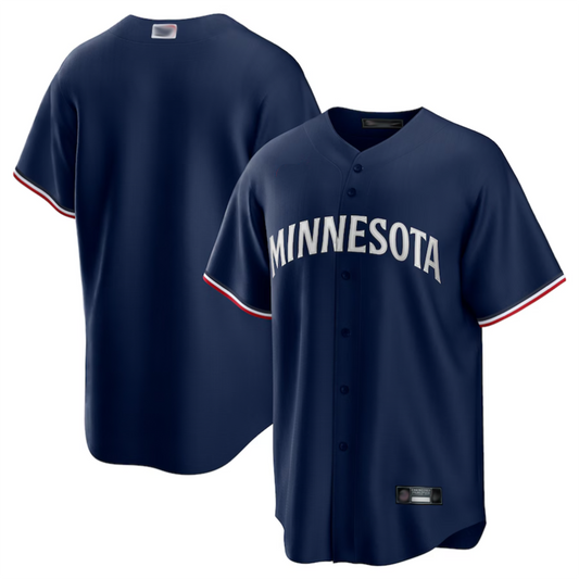 M.Twins Blank Player Navy Replica Team Logo Baseball Jerseys product image 1