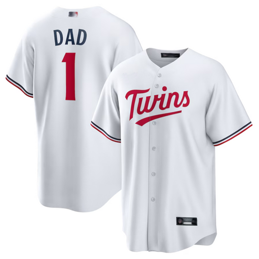 M.Twins White #1 Dad Player Home Replica Baseball Jerseys product image 1