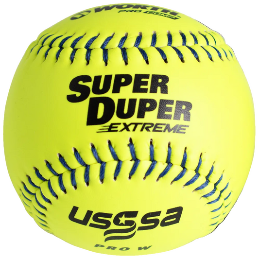 Worth Super Duper Extreme Pro Comp 44/375 USSSA 11" Slowpitch Softballs - MLSDB11CUPW product image 1, provided for visual