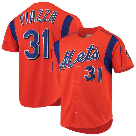 NY.Mets #31 Mike Piazza Orange Cooperstown Collection Mesh product image 1