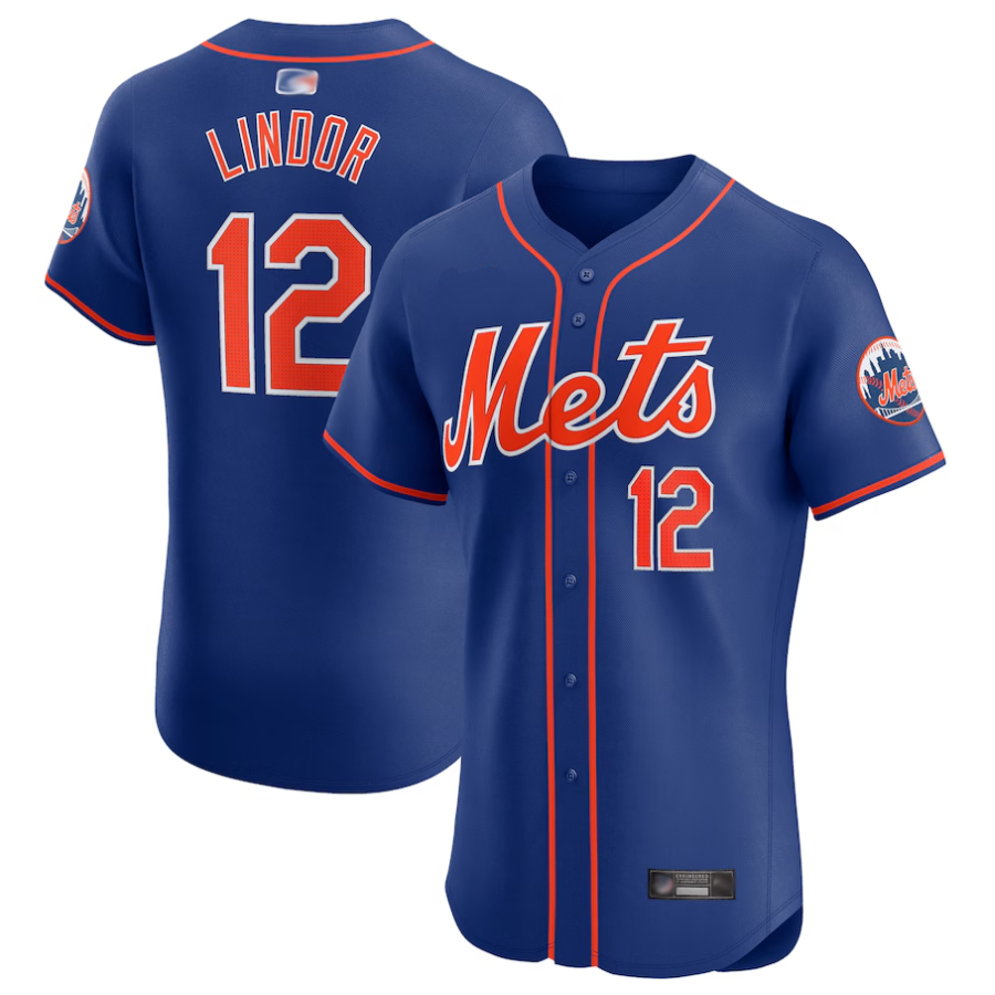 NY.Mets #12 Francisco Lindor Royal Elite Player Baseball product image 1