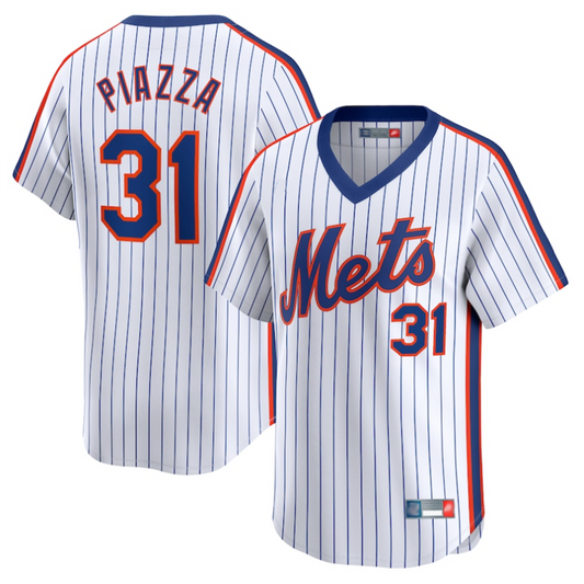 NY.Mets #31 Mike Piazza Playre White Throwback Cooperstown product image 1