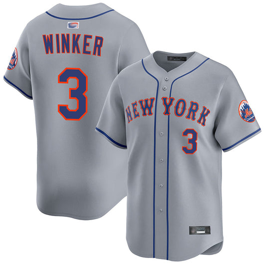 NY.Mets #3 Jesse Winker Player Road Home Limited Baseball product image 1