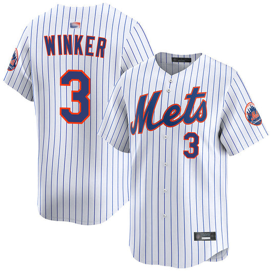 NY.Mets #3 Jesse Winker Player White Home Limited Baseball product image 1