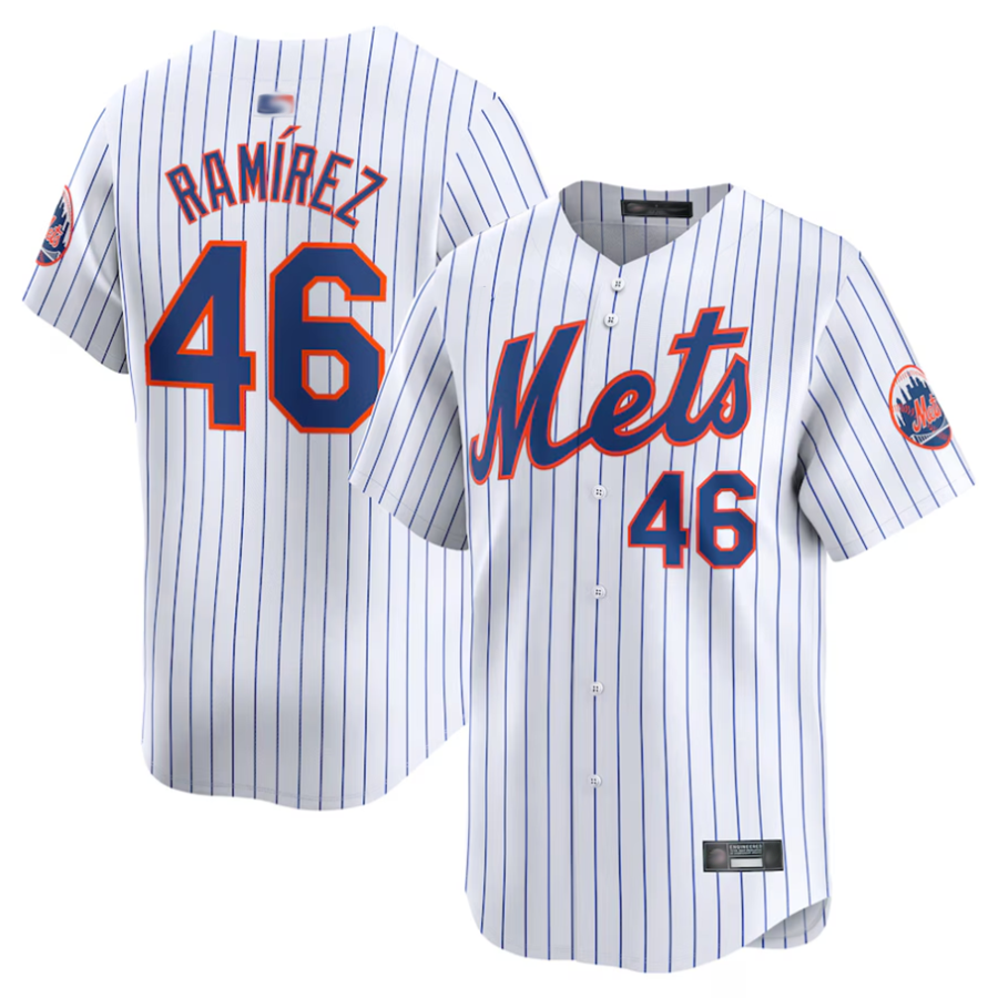 NY.Mets #46 Yohan Ramirez Player White Home Limited product image 1