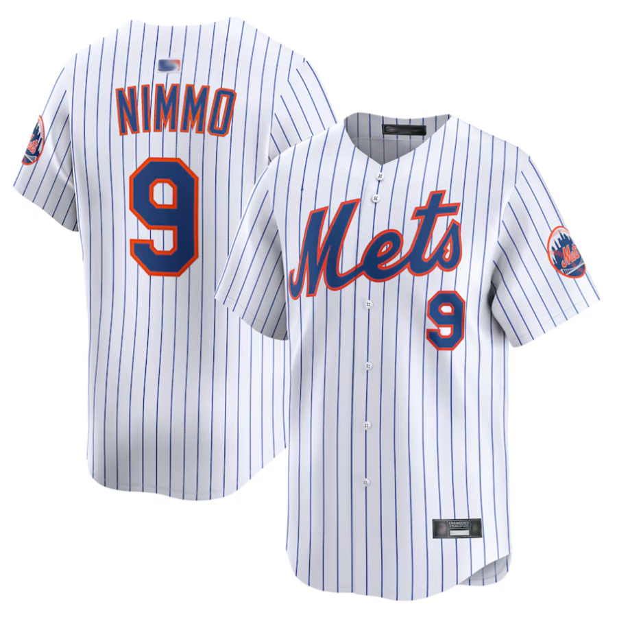 NY.Mets #9 Brandon Nimmo Player White Home Limited Baseball product image 1