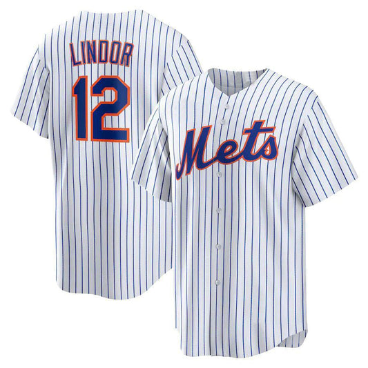 NY.Mets #12 Francisco Lindor White Home Game Player Jersey product image 1