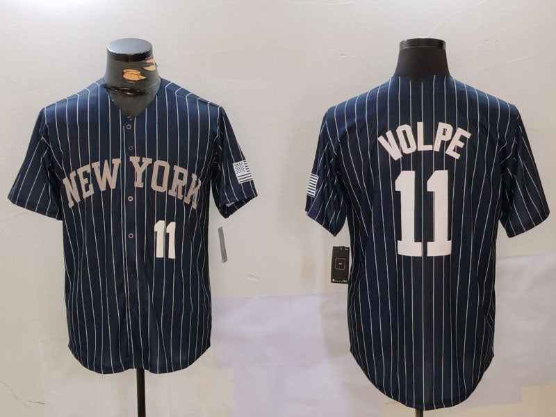 NY.Yankees #11 Anthony Volpe Navy Pinstripe Fashion Cool product image 1