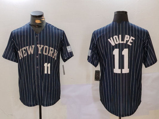 NY.Yankees #11 Anthony Volpe Navy Pinstripe Fashion Cool product image 1