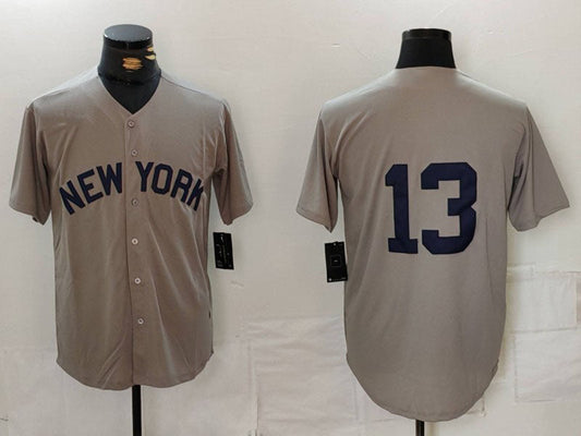 NY.Yankees #13 Jazz Chisholm Jr Grey Player Game Jersey product image 1