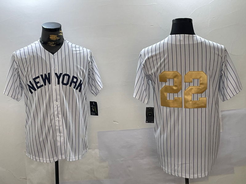 NY.Yankees #22 Juan Soto White Pinstripe Fashion Cool Base product image 1