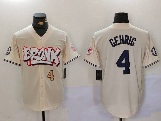 NY.Yankees #4 Lou Gehrig Cream Limited Stitched Baseball product image 1