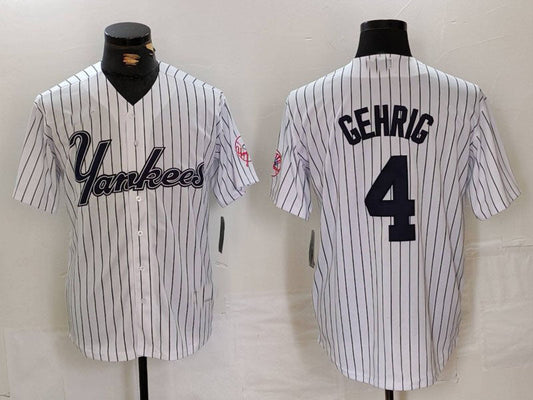 NY.Yankees #4 Lou Gehrig Player White Pinstripe Fashion product image 1