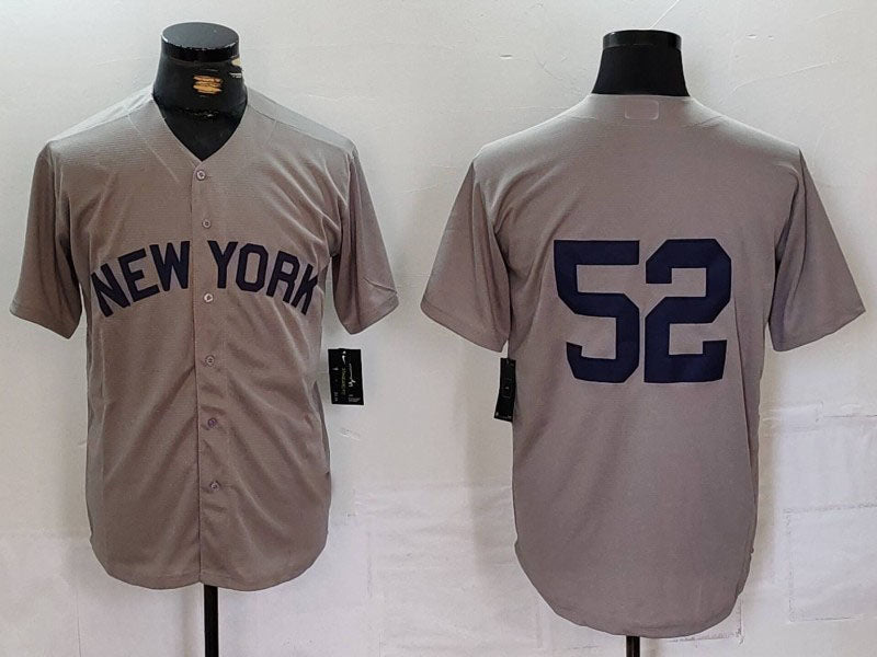 NY.Yankees #52 CC Sabathia Player Jersey Grey Cool Base product image 1