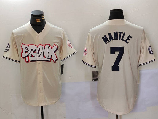 NY.Yankees #7 Mickey Mantle Cream Limited Stitched Baseball product image 1