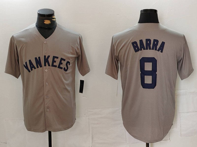NY.Yankees #8 Barra Player Grey Stitched Throwback Limited product image 1