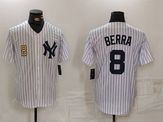 NY.Yankees #8 Yogi Berra White Stitched Cool Base Throwback product image 1