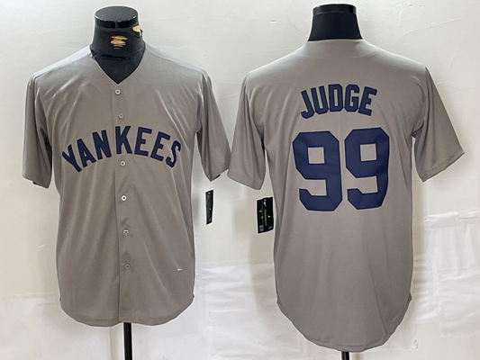 NY.Yankees #99 Aaron Judge Grey Stitched Throwback Limited product image 1