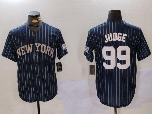 NY.Yankees #99 Aaron Judge Player Jersey Navy Pinstripe product image 1
