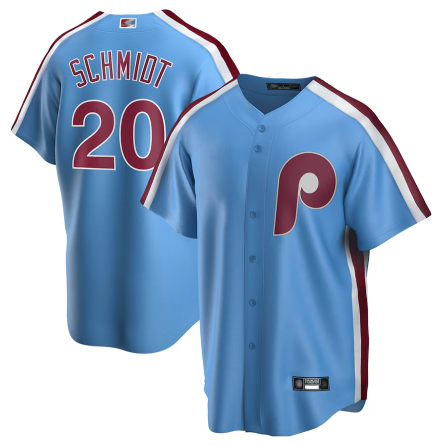 P.Phillies #20 Mike Schmidt Player Light Blue Road product image 1
