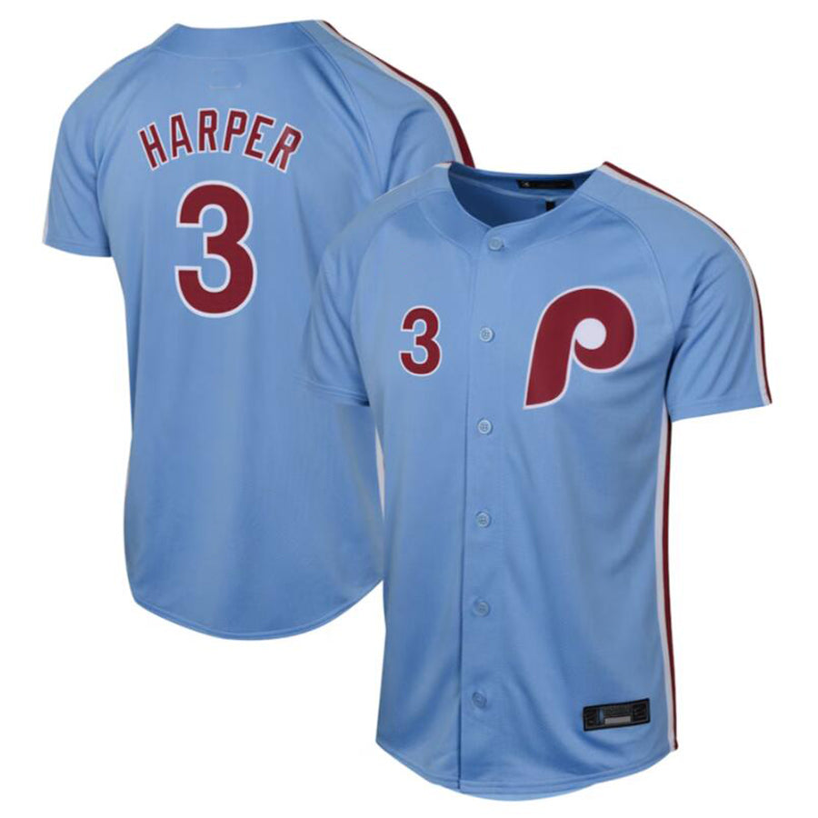 P.Phillies #3 Bryce Harper Player Replica Cream Baseball product image 1
