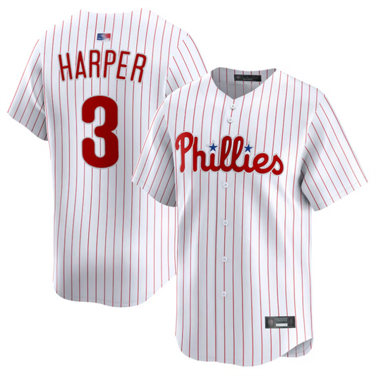 P.Phillies #3 Bryce Harper Player White Home Limited product image 1