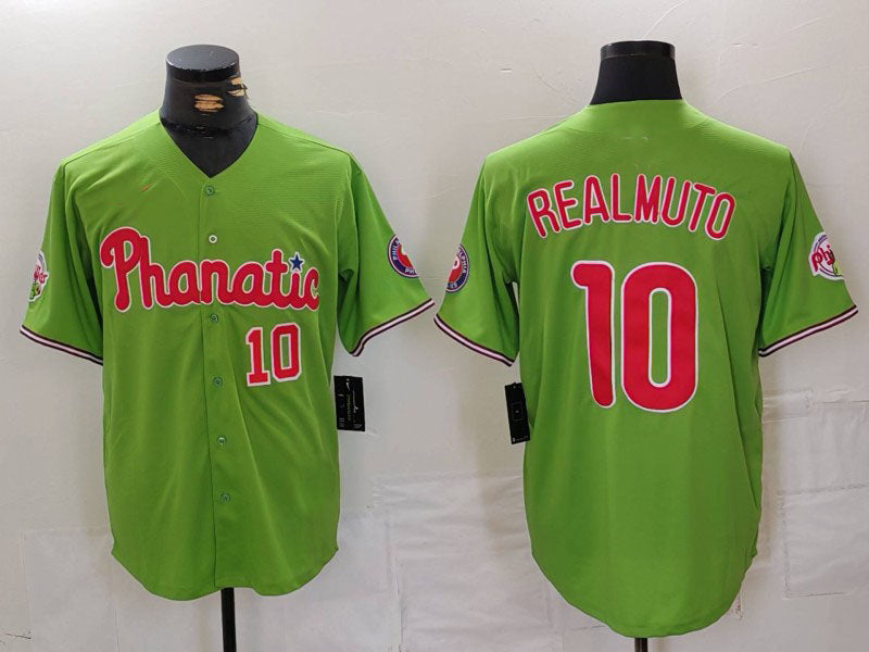 P.Phillies #10 JT Realmuto Green With Patch Stitched Cool product image 1