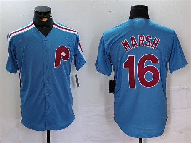 P.Phillies #16 Brandon Marsh Player Jersey Blue Cool Base product image 1