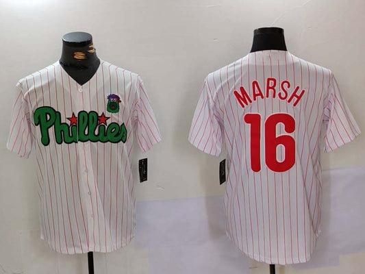 P.Phillies #16 Brandon Marsh Player White Green Cool Base product image 1