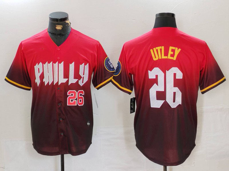 P.Phillies #26 Chase Utley Player Red Game Jersey Limited product image 1