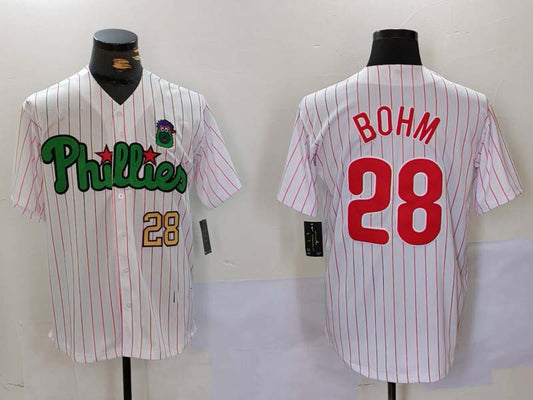 P.Phillies #28 Alec Bohm White Player Jersey Green Cool product image 1