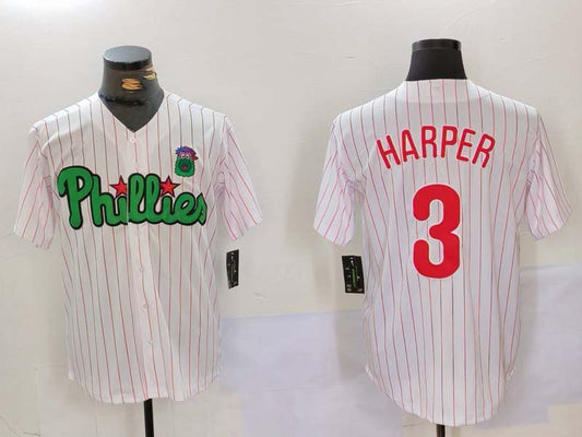 P.Phillies #3 Bryce Harper White Player Green Game Jersey product image 1