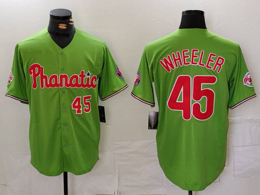 P.Phillies #45 Zack Wheeler Player Green With Patch product image 1