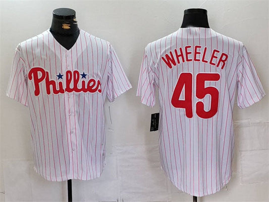P.Phillies #45 Zack Wheeler Player Game Jersey White Cool product image 1