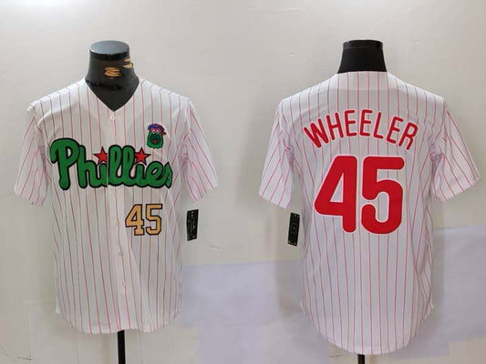 P.Phillies #45 Zack Wheeler White Green Player Jersey Cool product image 1