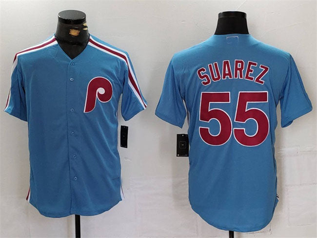 P.Phillies #55 Ranger Su¡§¡érez Player Game Jersey Blue product image 1