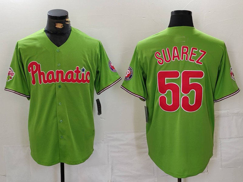 P.Phillies #55 Ranger Suarez Green With Patch Stitched Cool product image 1