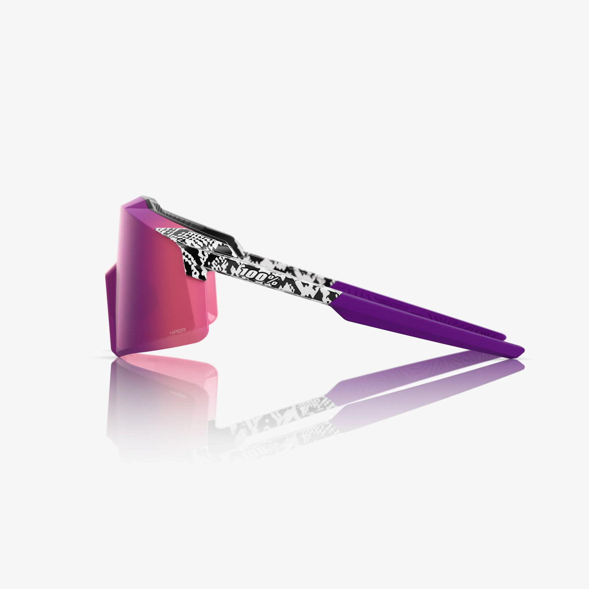 100 Percent Sunglasses - Aerocraft - Elly 3 White Venom - Purple Mirror Lens product image 5, provided for visual reference